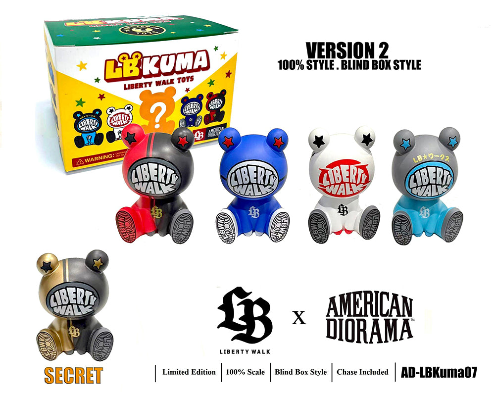 Liberty Walk x American Diorama Figures LB KUMA 100% 2.75″ Blind Box 4 Assortment Version 2