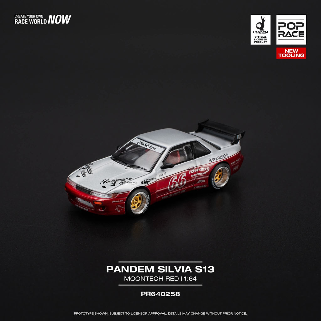 Pop Race 1:64 PANDEM NISSAN SILVIA S13 – MOONTECH RED – PR640258