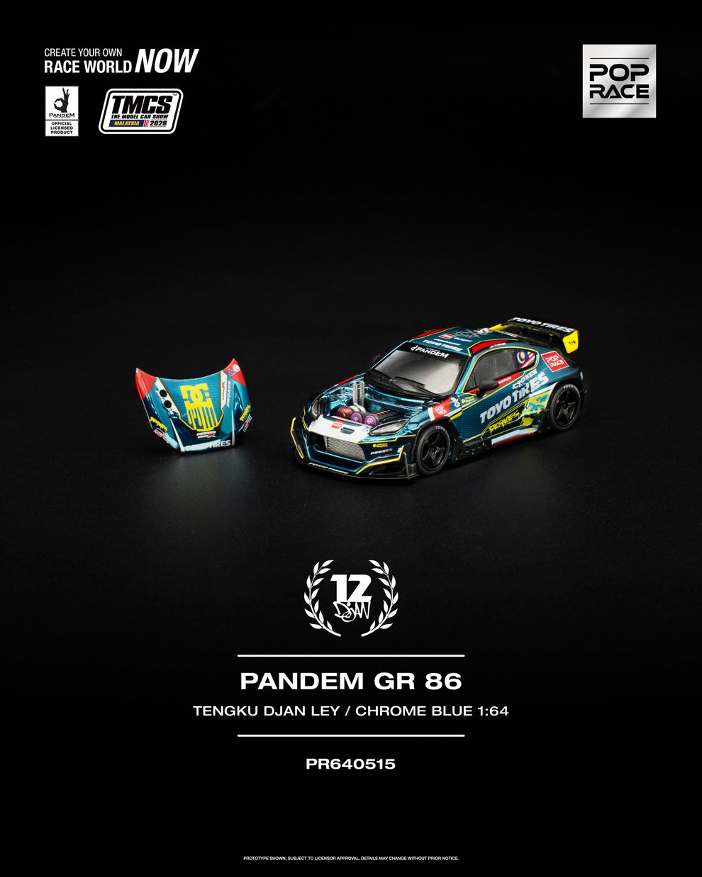 POP RACE 1/64 PANDEM GR86 TMCS Malaysia 2026 Special Edition