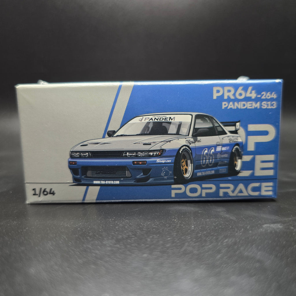 POP RACE 1/64 PANDEM SILVIA S13 MOONTECH BLUE PR640264