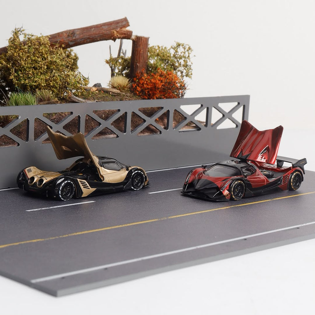 LMF 1:64 Devel Sixteen Diecast Model Carbon Red with Rear Wing