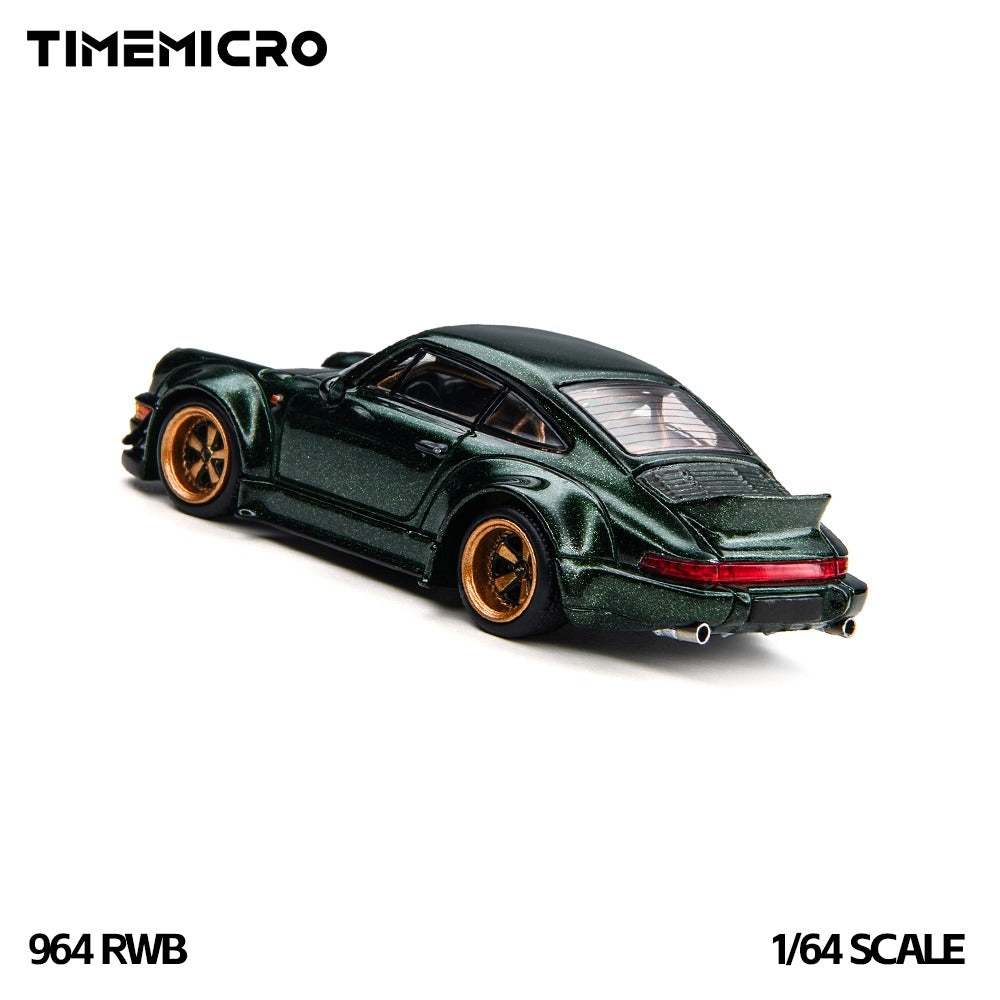 TimeMicro 1:64 RWB 964 Green Diecast Model Low Wing
