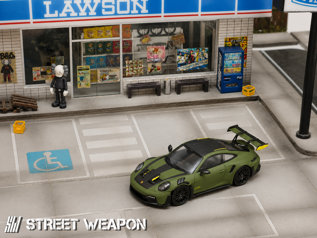 Street Weapon 1/64 Porsche 992 GT3 RS Matte Green