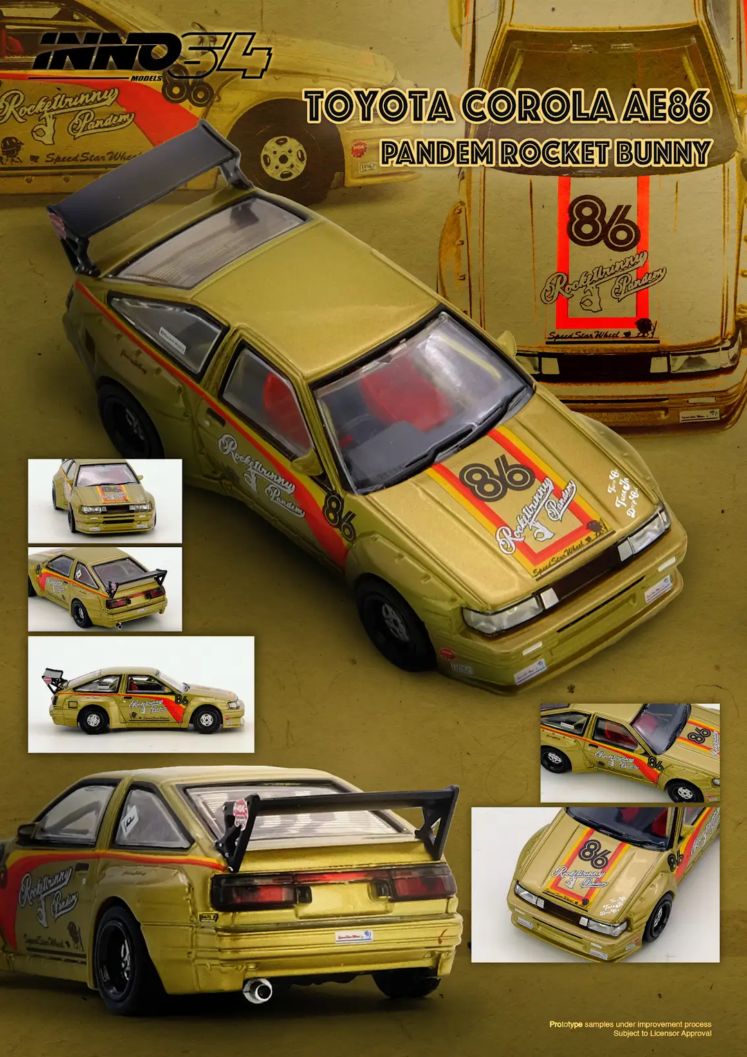 INNO64 1/64 PANDEM ROCKET BUNNY AE86 Levin IN64-AE86P-GLD