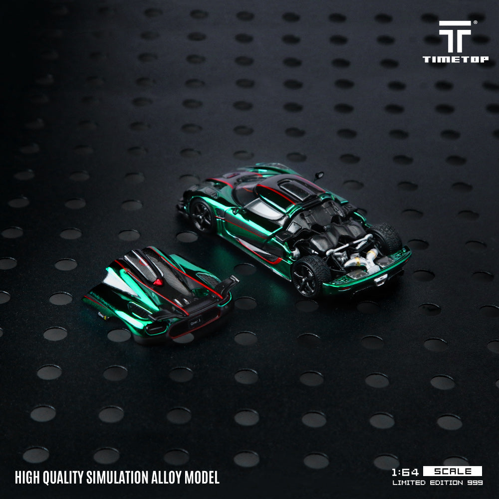 Time Top 1:64 Koenigsegg One:1 Chrome Green