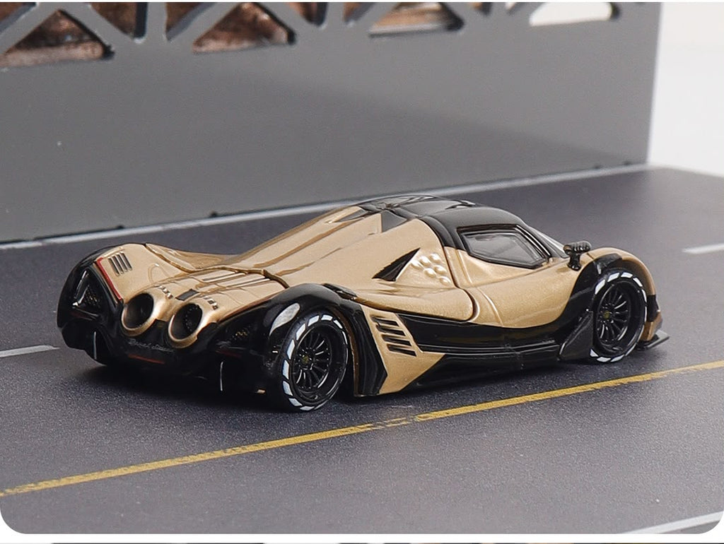 LMF 1:64 Devel Sixteen Diecast Model Gold without Rear Wing
