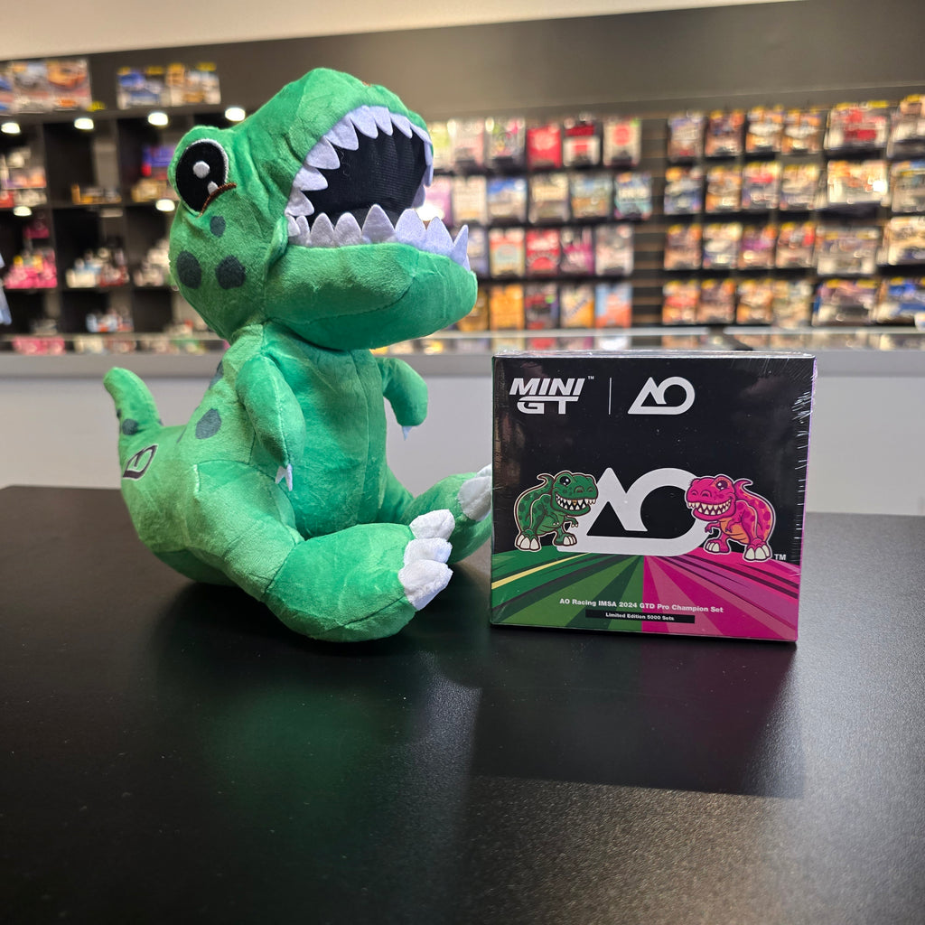 Mini GT Hobby Expo China 2026, AO Racing Rexy Roxy GTD Pro Champion Set with Plush