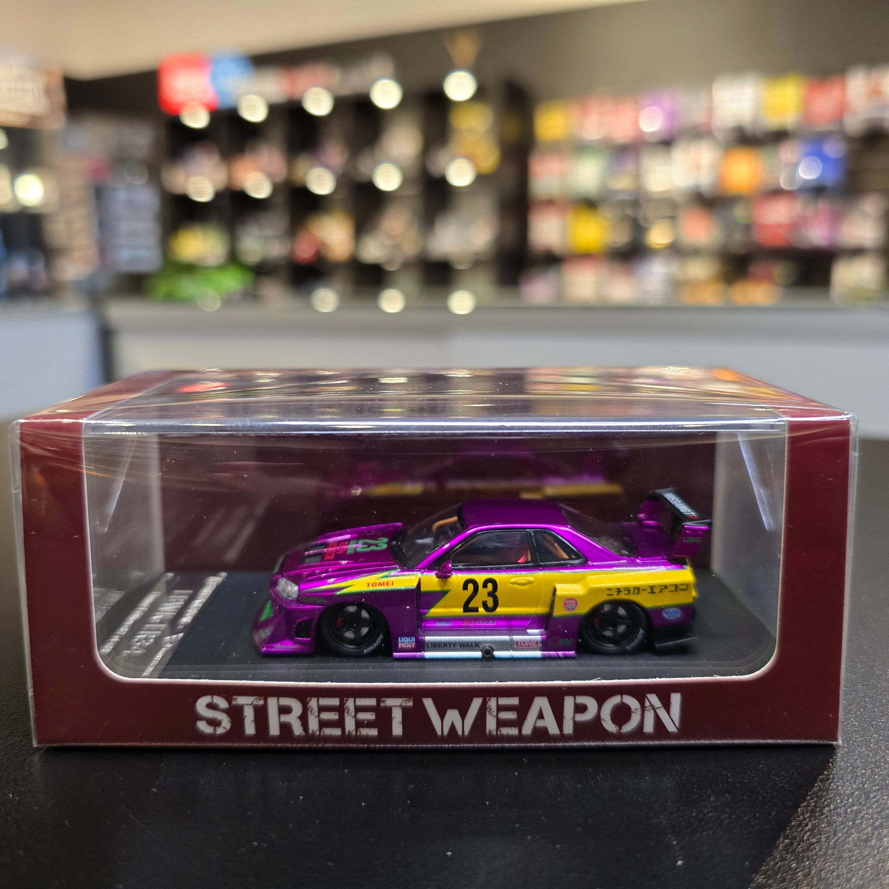 Street Weapon 1:64 LBWK ER34 Diecast Model - Chromed Purple Special Edition