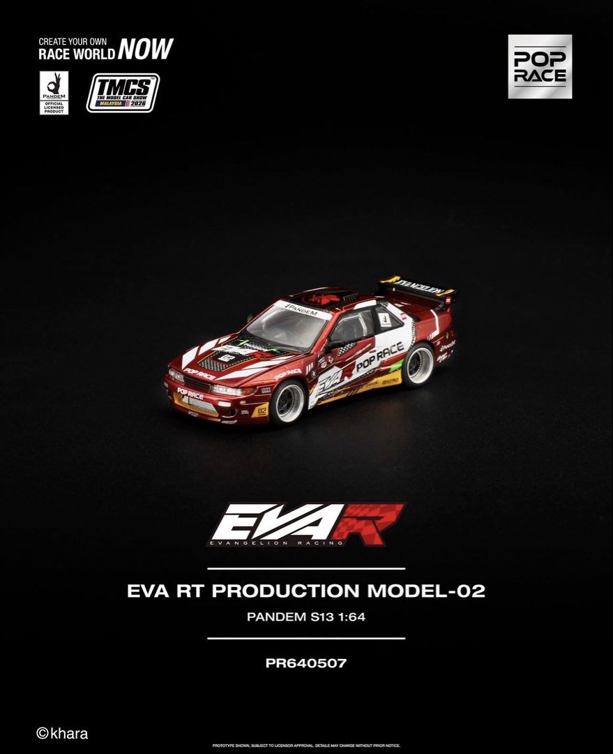POP RACE 1/64 EVA RT PRODUCTION MODEL-02 PANDEM S13 TMCS Malaysia 2026 Special Edition PR640507