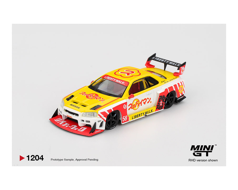 Mini GT 1:64 Nissan LB-ER34 Super Silhouette SKYLINE Suppaiman Okinawa #1204