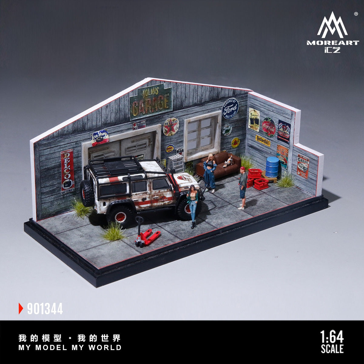 MoreArt 1:64 American Retro DIY Repair Workshop Scene Series Model