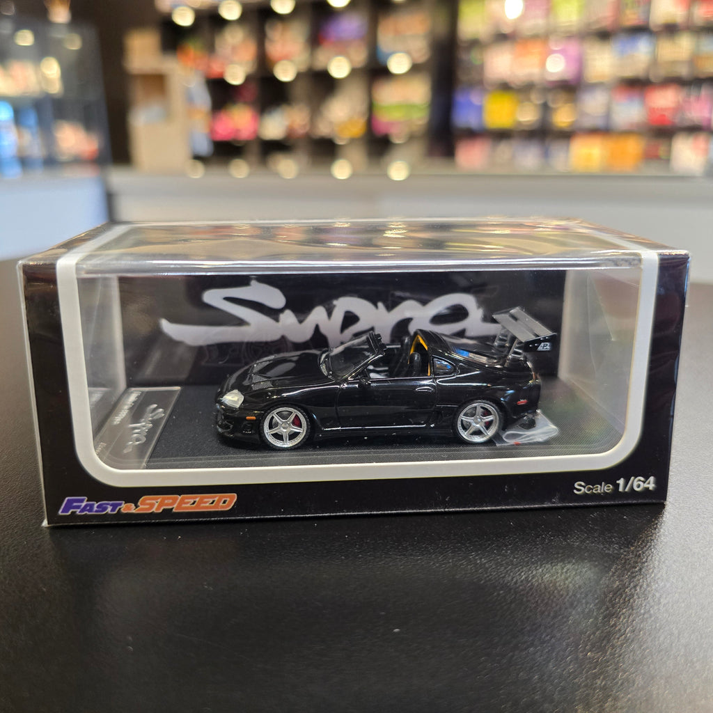 Fast Speed 1/64 Supra MK4 Targa Roadster Diecast Model Black