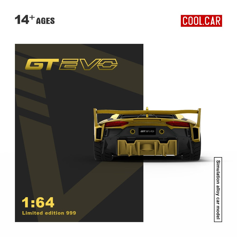 Cool Car 1:64 Lamborghini GTEVO V5 black and gold painted alloy car model