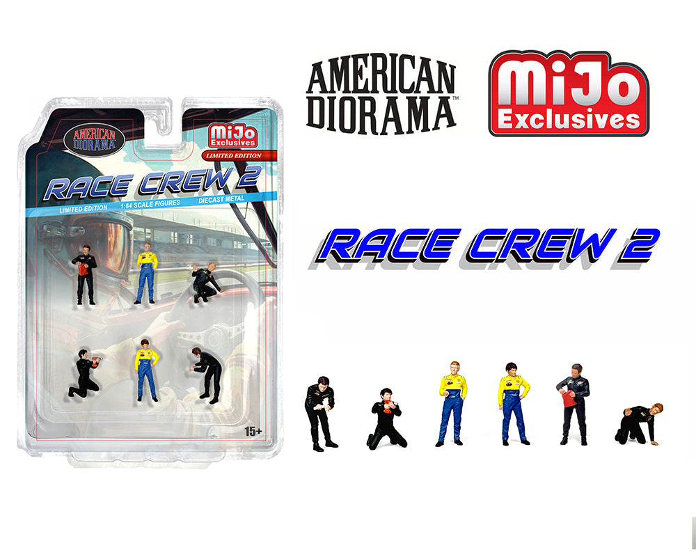 American Diorama 1:64 Figures Set Race Crew II – MiJo Exclusives – Limited Edition