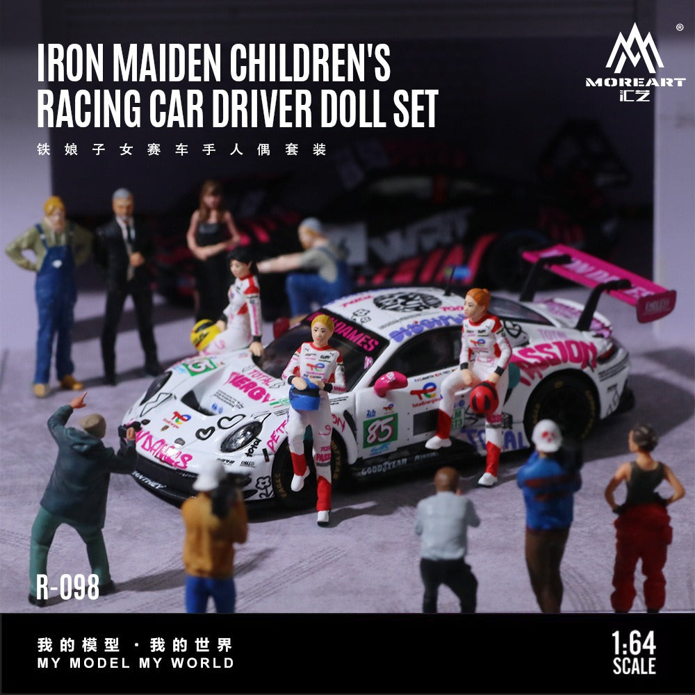 MoreArt 1:64 Iron Dames Racing Driver Doll Set - Realistic Resin Model
