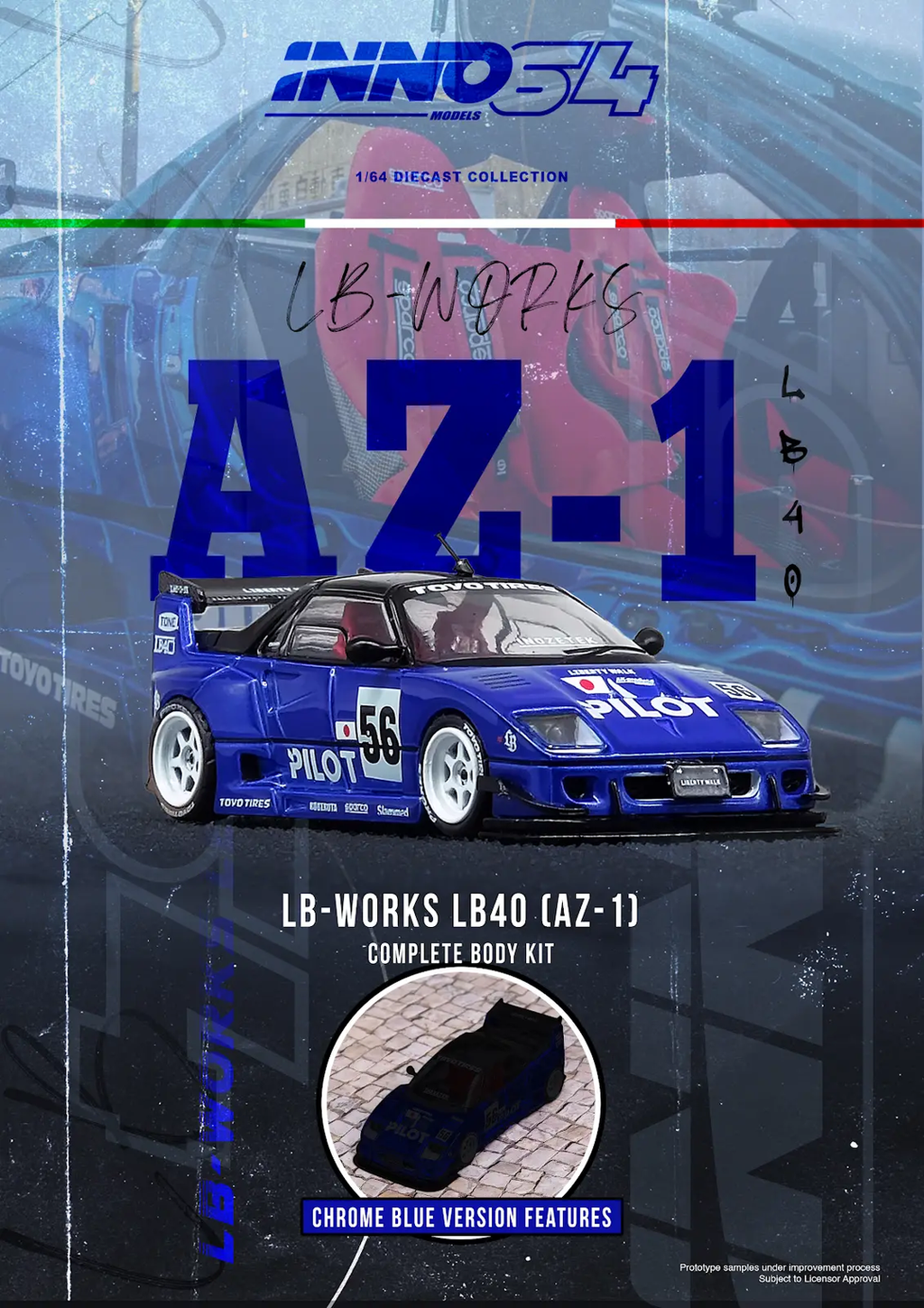 INNO64 1/64 MAZDA AZ-1 LIBERTY WALK LB40 "PILOT" IN64-LBWK-AZ1-01