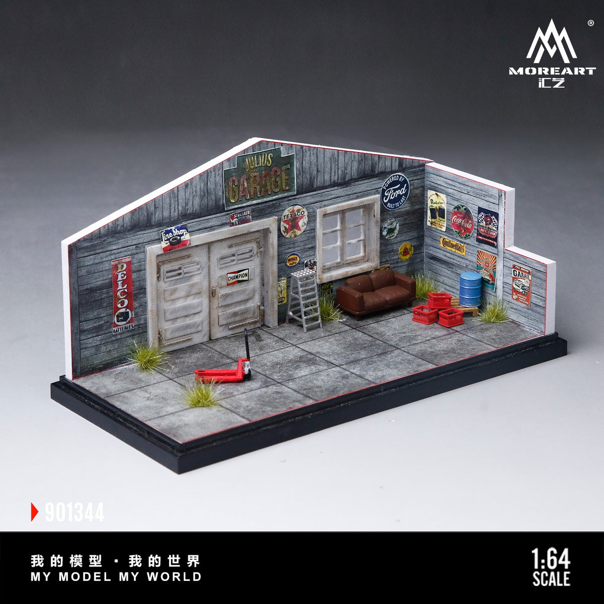 MoreArt 1:64 American Retro DIY Repair Workshop Scene Series Model
