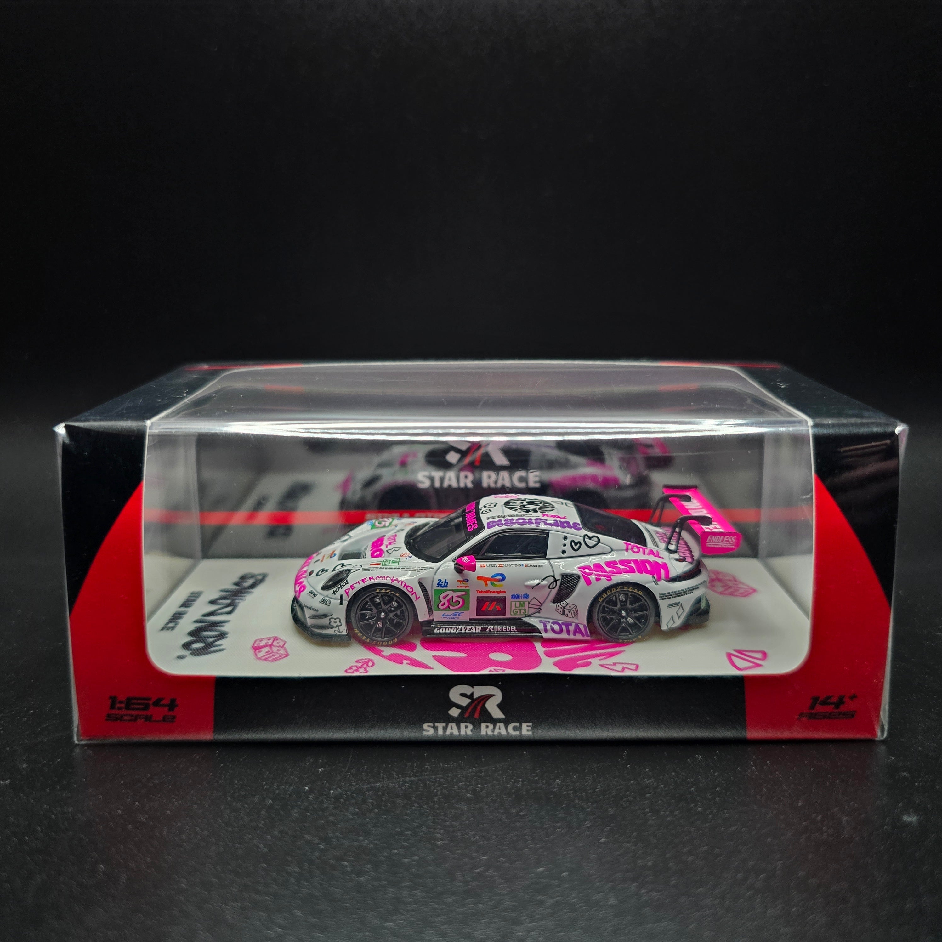 Star Race 1:64 Porsche 911 GT3 R White Pink Iron Dames #85