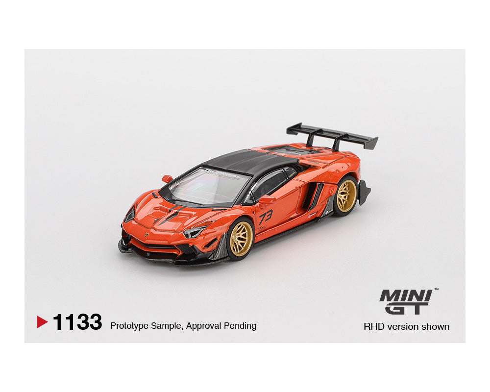 Mini GT 1:64 LB★WORKS Lamborghini Aventador – Orange – MDX 2025 Limited Edition 1133