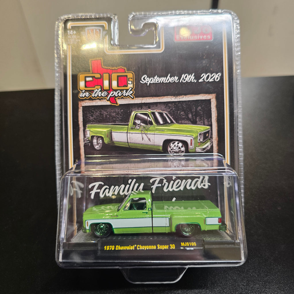 *CHASE* M2 Machines 1:64 2026 “C10s In The Park” 1978 Chevrolet Cheyenne Super 30 – Two-Tone Green White