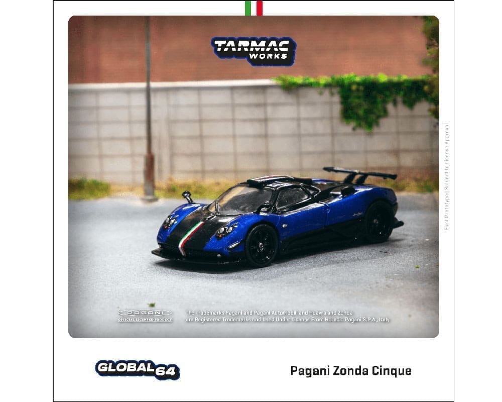 Tarmac Works 1:64 Pagani Zonda Cinque in Blu Francia