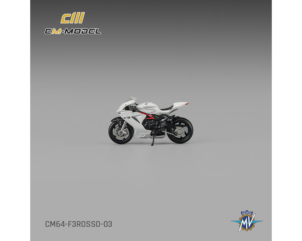 CM MODEL 1/64 MV Agusta F3 Rosso White with show girl CM64-F3Rosso-03