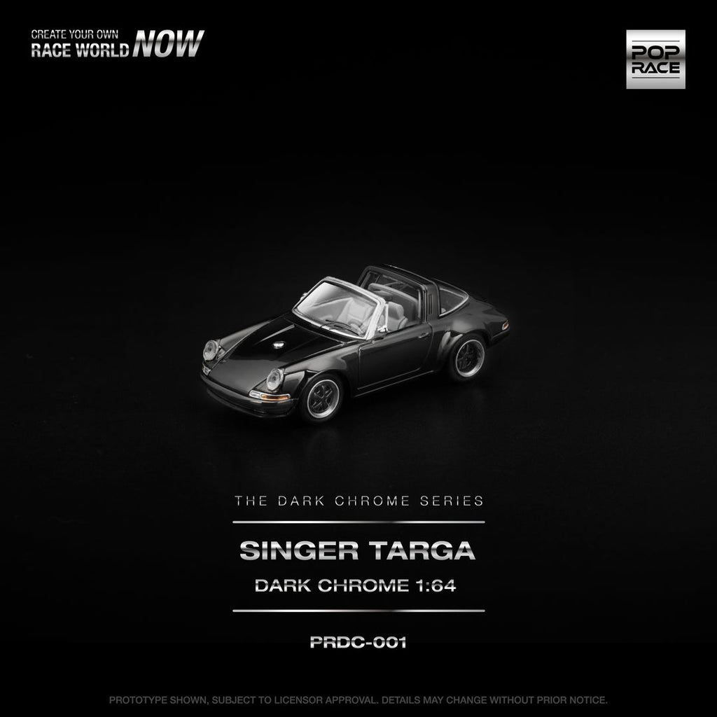 POP RACE 1/64 SINGER TARGA DARK CHROME PRDC001