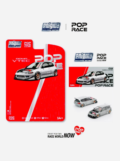 POP RACE 1/64 PANDEM CIVIC EG6 RAW METAL (enigma exclusive edition) PRE018