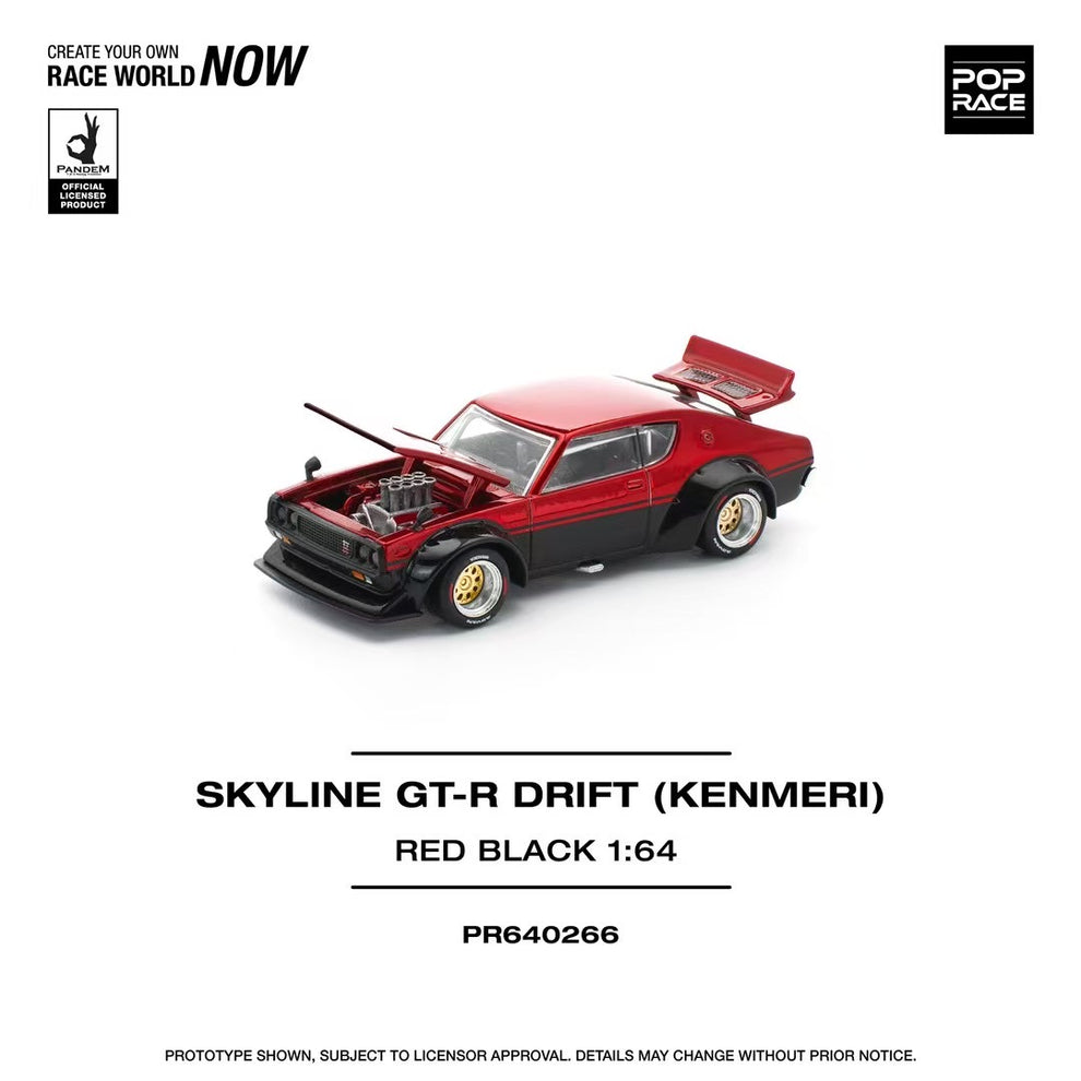 POP RACE 1/64 KPGC110 KENMERI - RED/BLACK PR640266