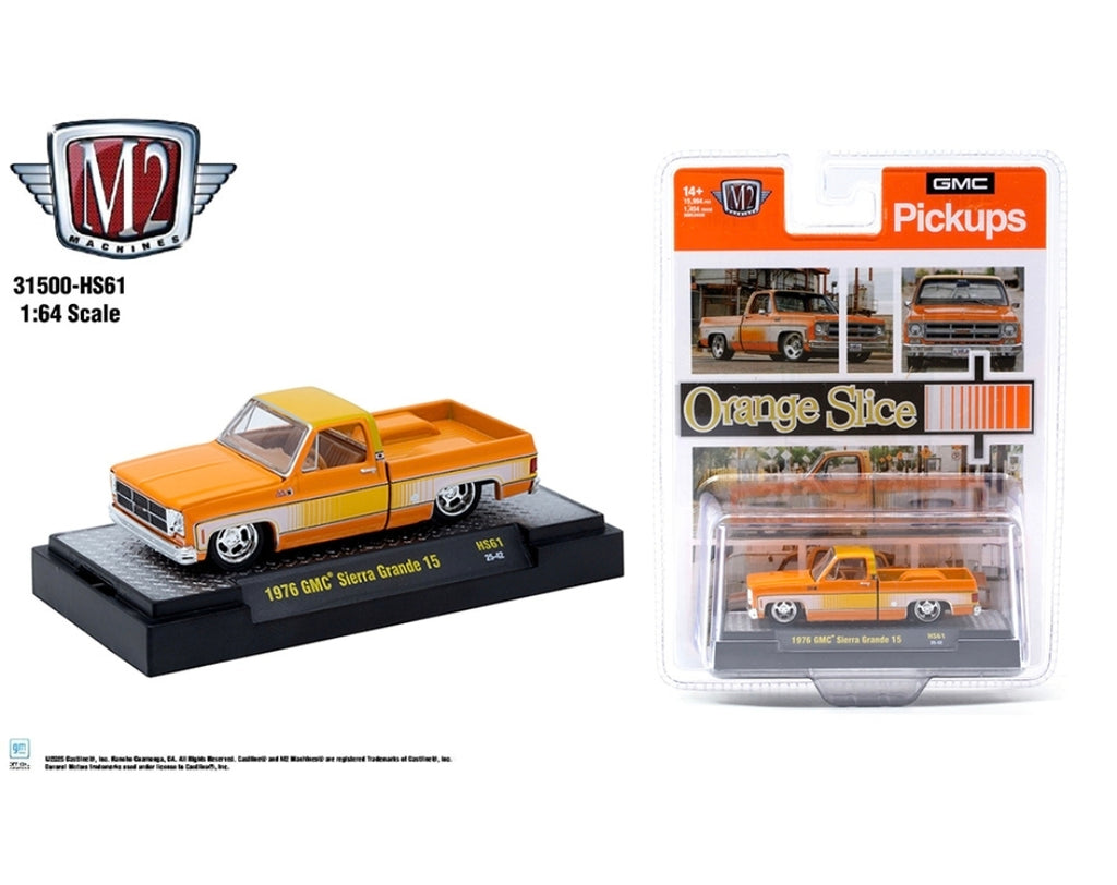 M2 Machines 1:64 1976 GMC Sierra Grande “Orange Slice” – Hobby Exclusive