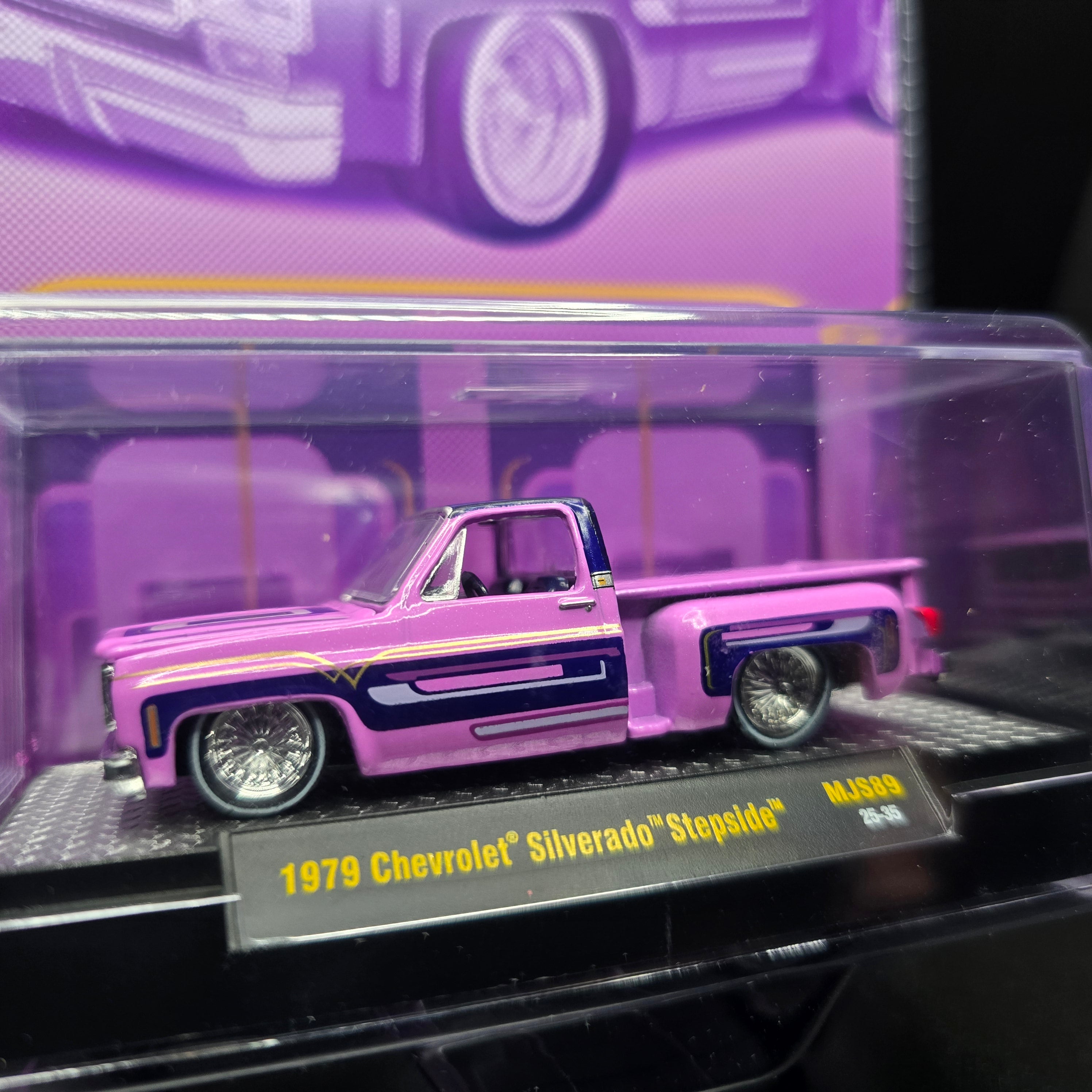 M2 Machines 1979 Chevrolet Silverado Stepside Lowrider Purple