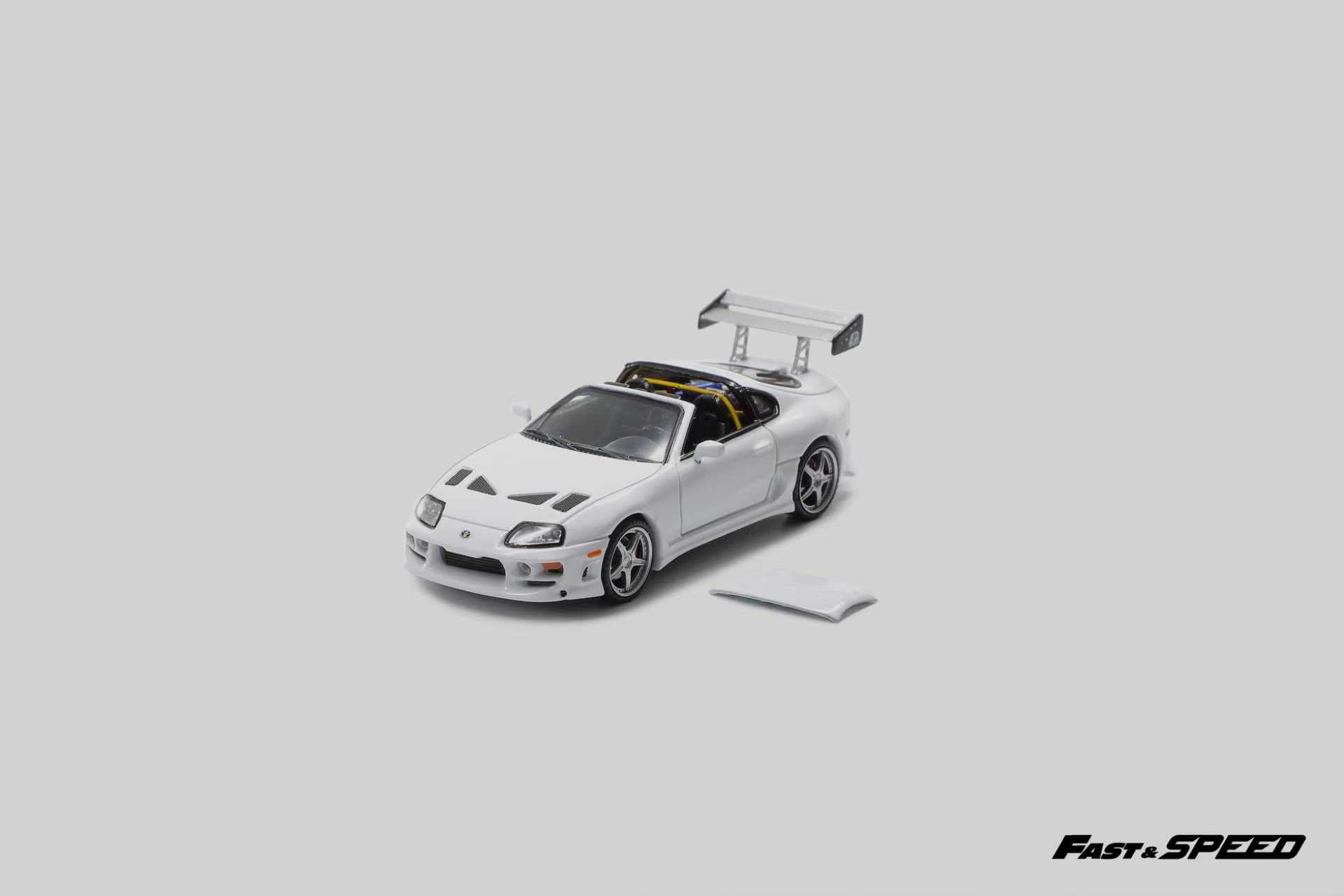 Fast Speed 1/64 Supra MK4 Targa Roadster Diecast Model White