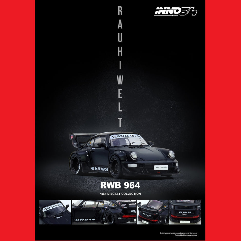 INNO64 1/64 RWB 964 Black Matt IN64-RWB964-BM