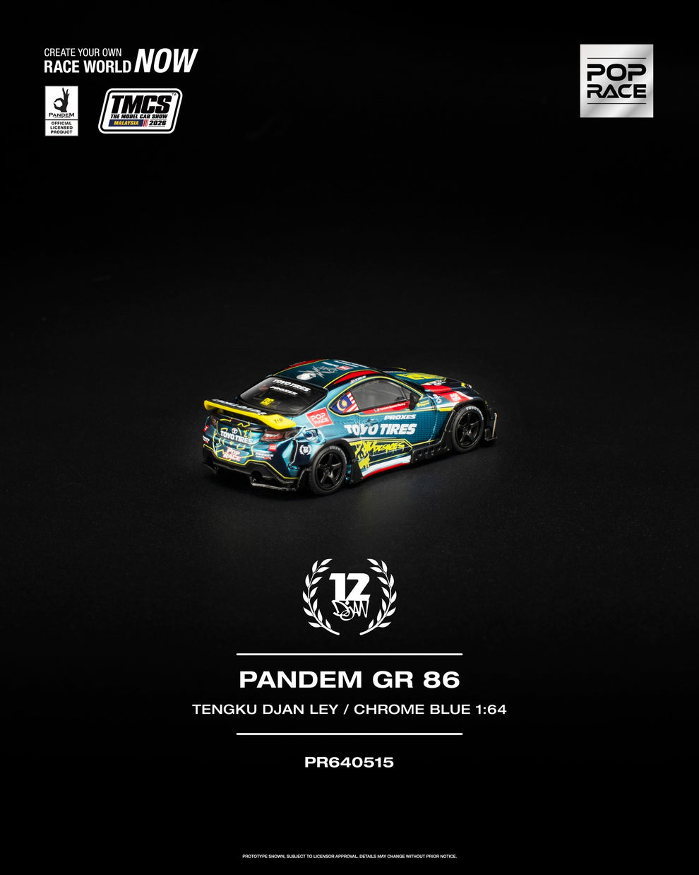 POP RACE 1/64 PANDEM GR86 TMCS Malaysia 2026 Special Edition