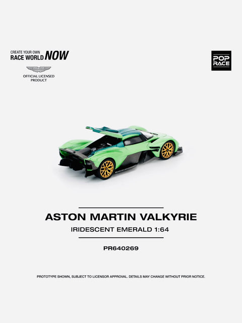 POP RACE 1/64 ASTON MARTIN VALKYRIE IRIDESCENT EMERALD PR640269