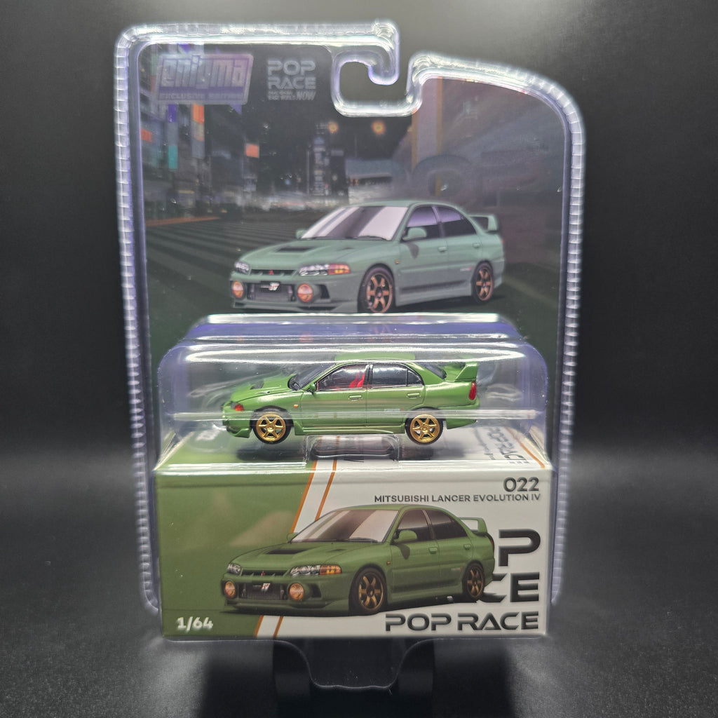 POP RACE 1/64 MITSUBISHI LANCER EVOLUTION IV GREEN (enigma exclusive edition) PRE022