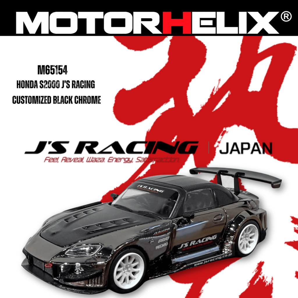 Motorhelix 1/64 Honda S2000 J's racing Customized Black Chrome