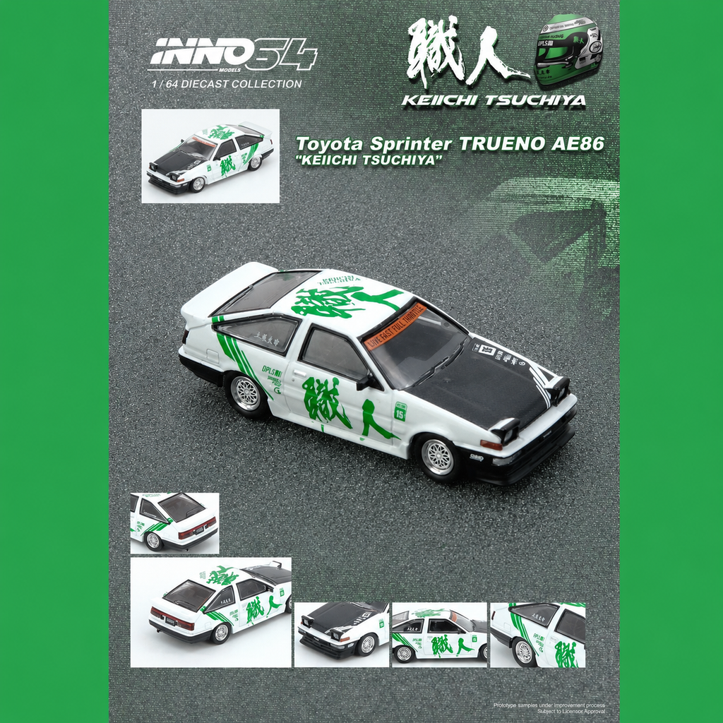 INNO64 1/64 TOYOTA SPRINTER TRUENO AE86 "KEIICHI TSUCHIYA" Limited Edition