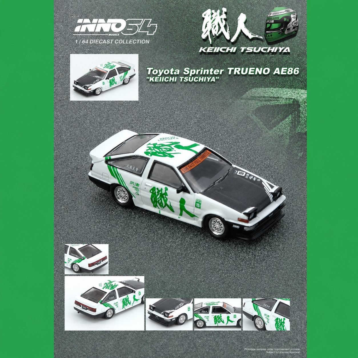 INNO64 1/64 TOYOTA SPRINTER TRUENO AE86 "KEIICHI TSUCHIYA" Limited Edition