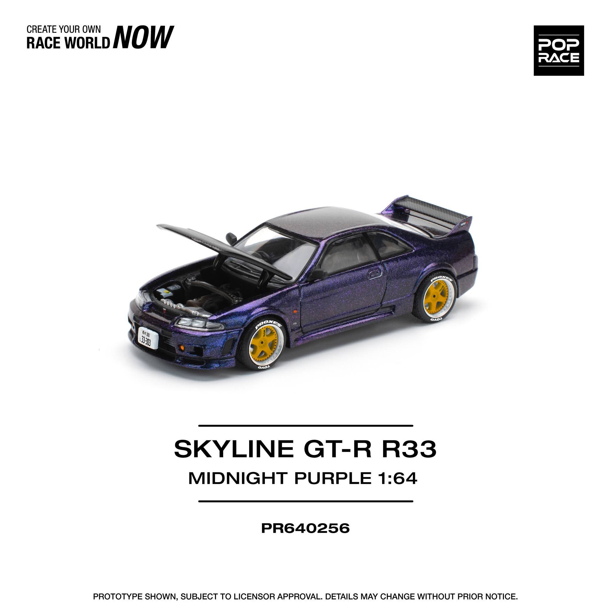 Pop Race Skyline GT-R R33 Purple PR64-256
