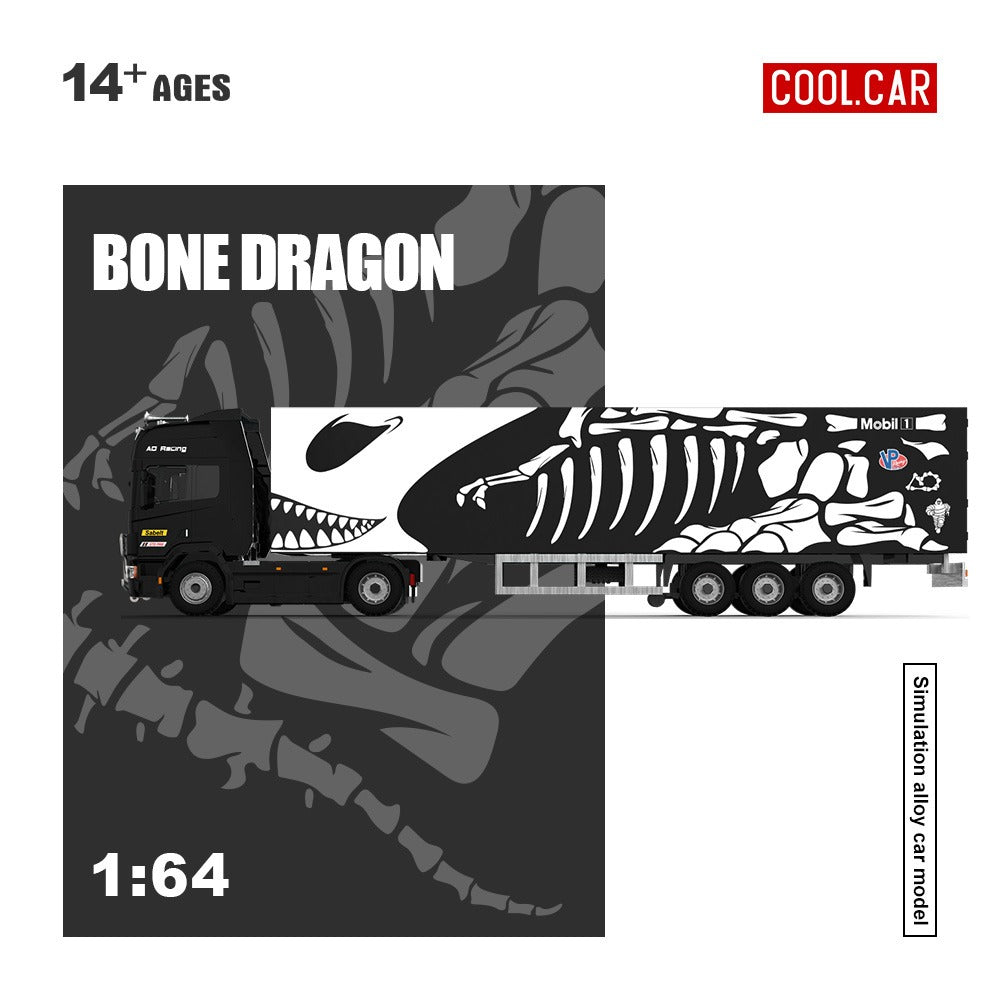 Cool Car 1:64 Scania container truck - Chalop Dragon Skeleton painted alloy car model
