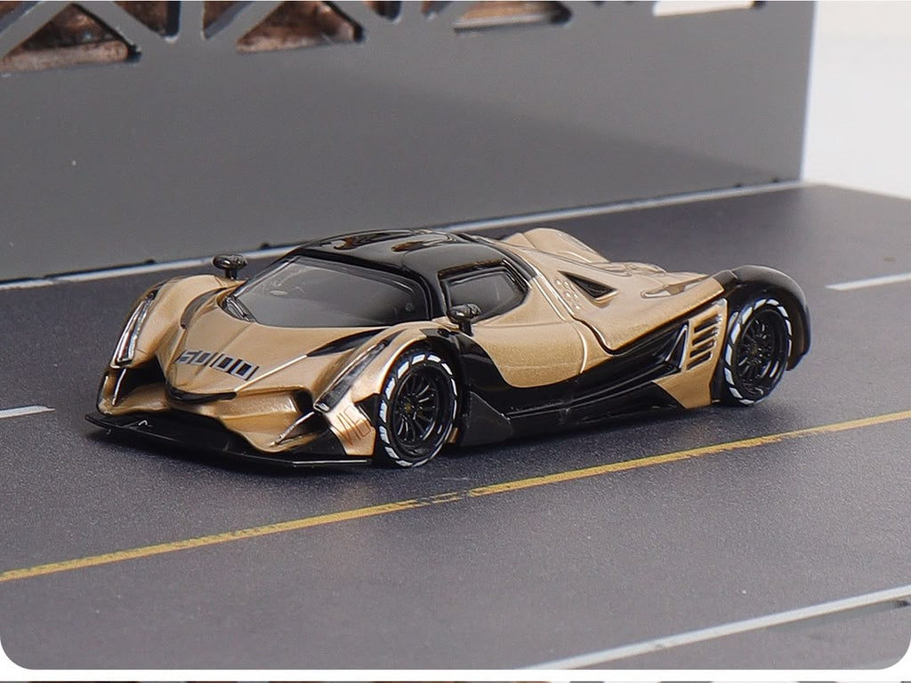 LMF 1:64 Devel Sixteen Diecast Model Gold without Rear Wing