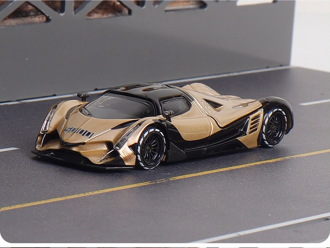 LMF 1:64 Devel Sixteen Diecast Model Gold without Rear Wing