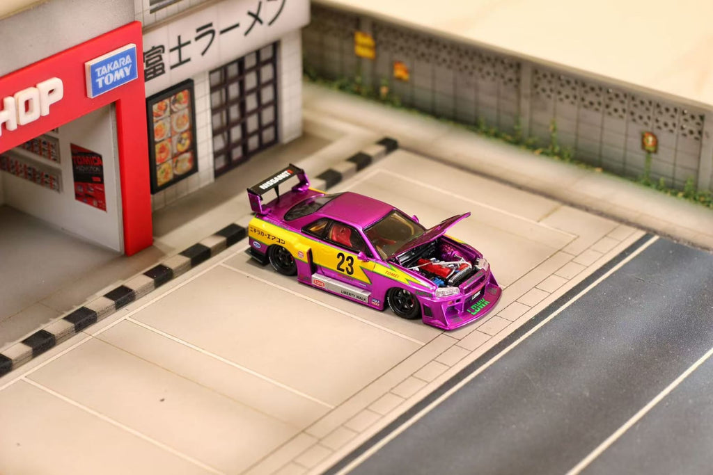 Street Weapon 1:64 LBWK ER34 Diecast Model - Chromed Purple Special Edition