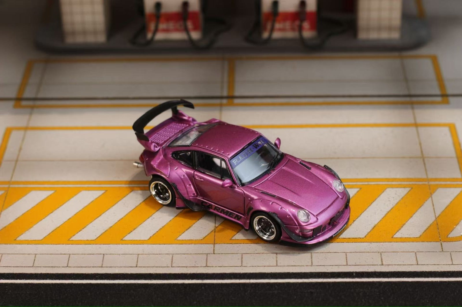 Street Weapon RWB 993, Carmen Purple Metallic Paint Job Low Wing