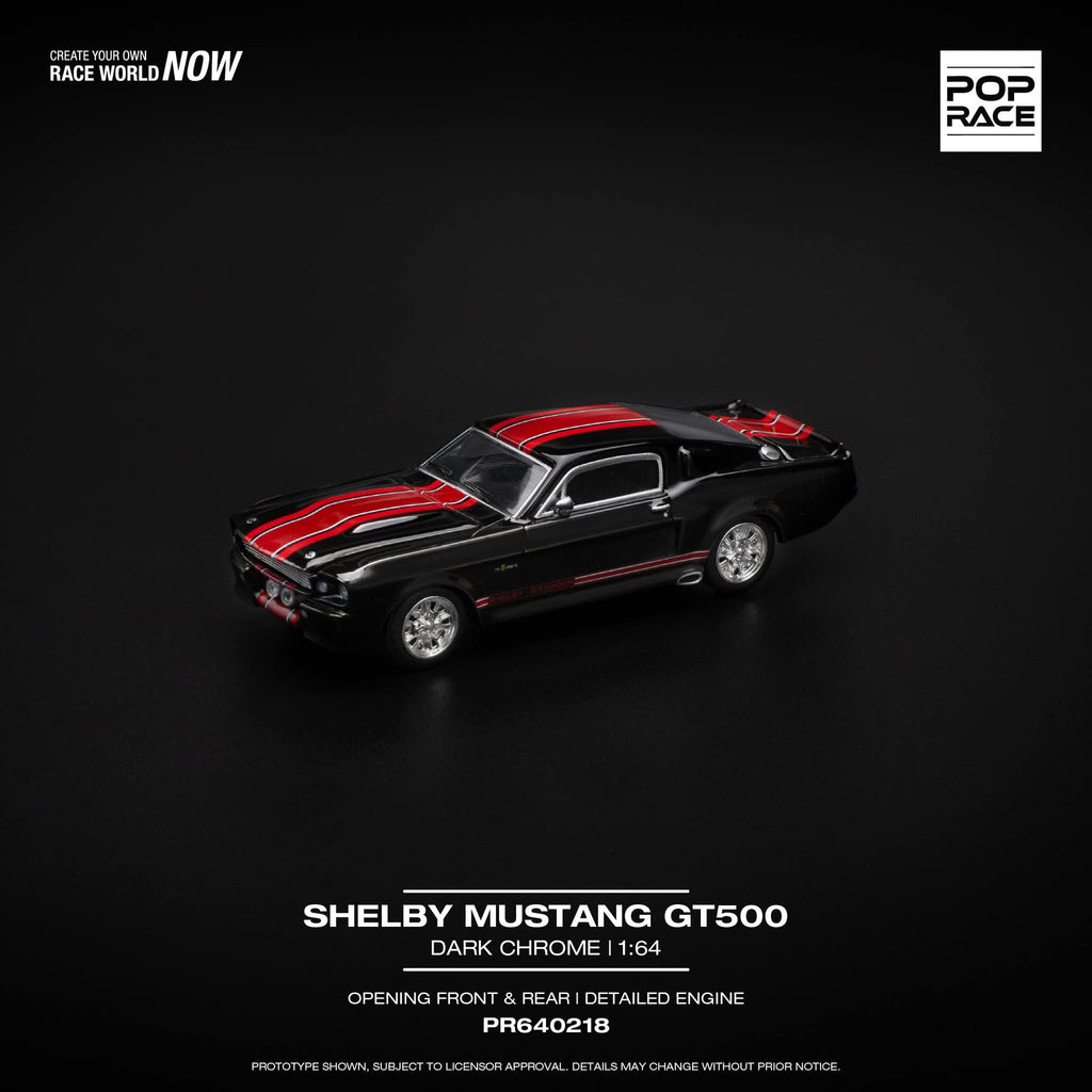 POP RACE 1/64 SHELBY MUSTANG GT500 DARK CHROME PR640218
