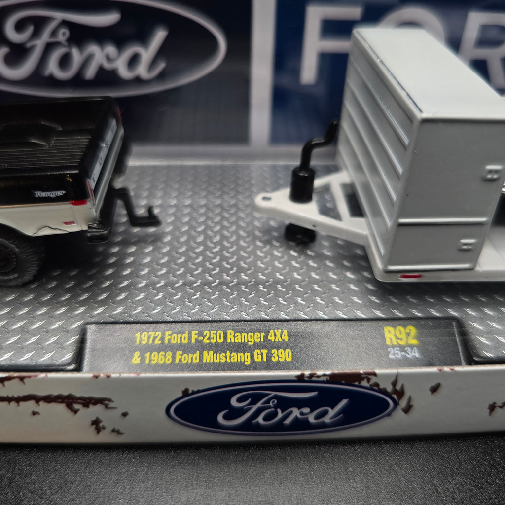 M2 Machines 1972 Ford F-250 Ranger 4X4 and 1968 Ford Mustang GT 390 R92