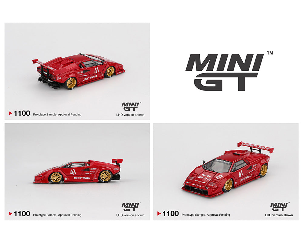 Mini GT 1:64 Lamborghini Countach LB-WORKS – Red 1100