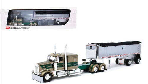 1/64 Kenworth W900L Flat Top Sleeper w/MAC Coal End Dump Trailer "D&D Hauling & Excavating"