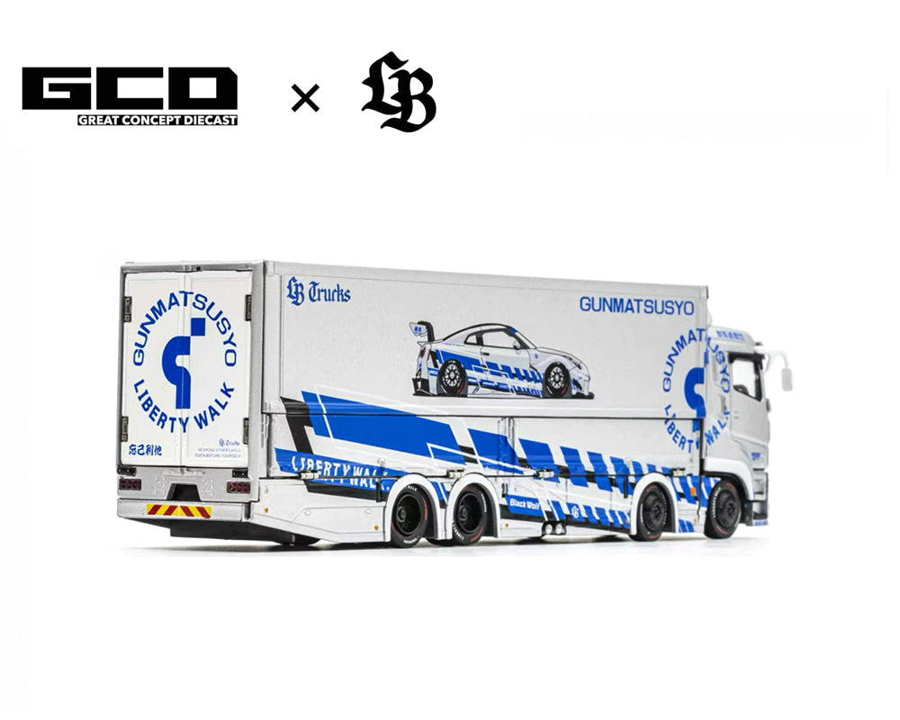 GCD 1:64 LBWK Mitsubishi Fuso Super Great Transporter TAS Special – Silver- Special Edition